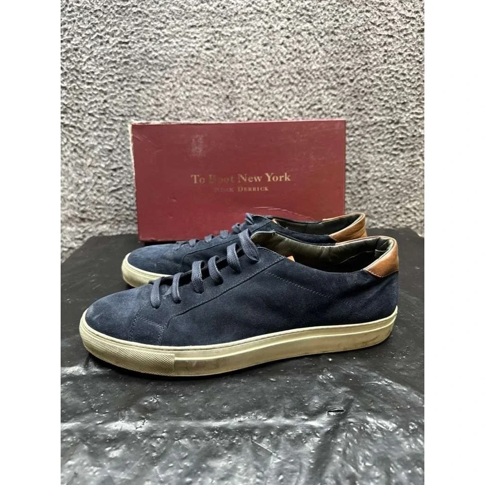 To Boot New York Derrick Suede Handmade‎ Sneakers Navy Blue Mens Size 12 US